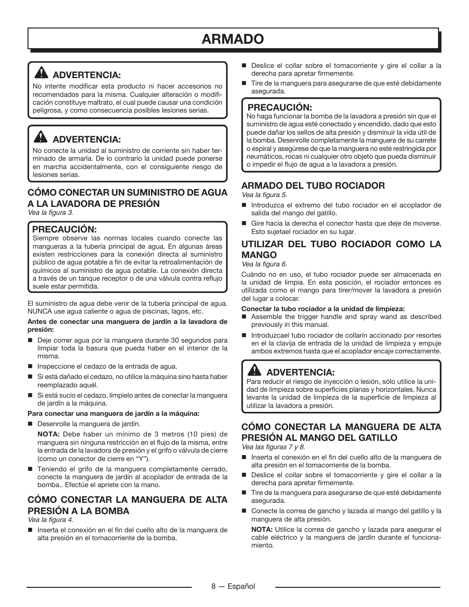 Armado | Homelite UT80715 User Manual | Page 34 / 42