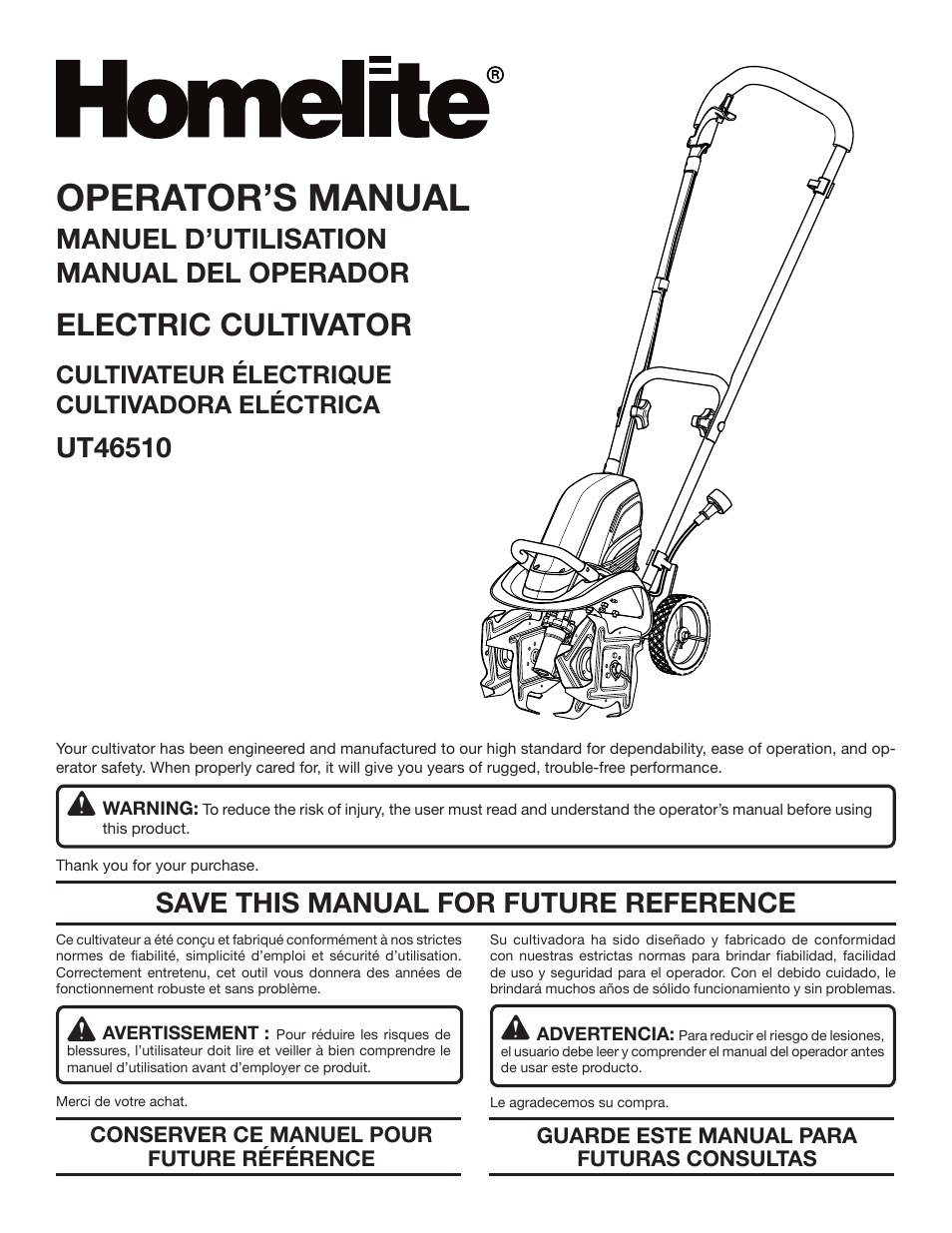 Homelite UT46510 User Manual | 40 pages