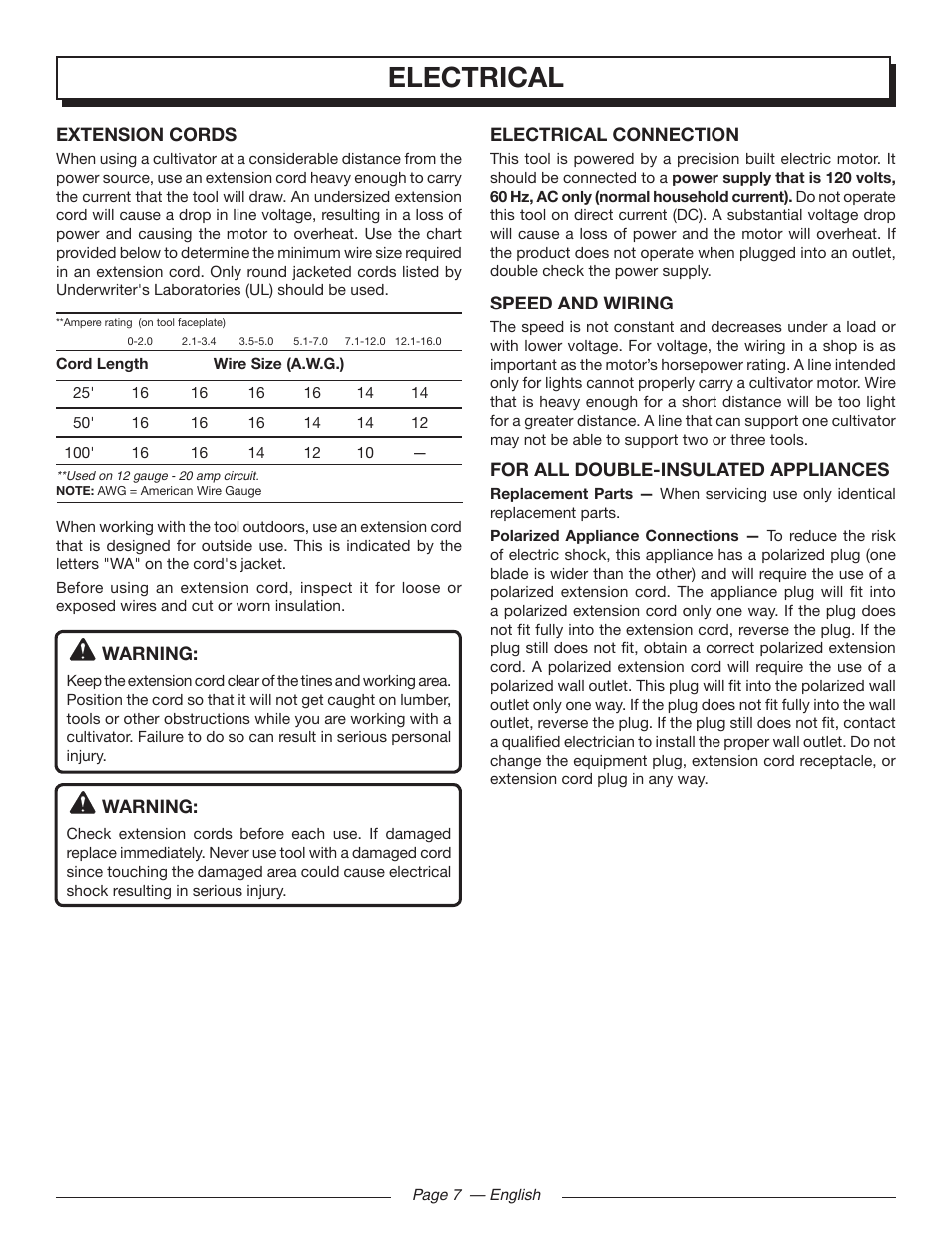 Electrical | Homelite UT46510 User Manual | Page 11 / 40