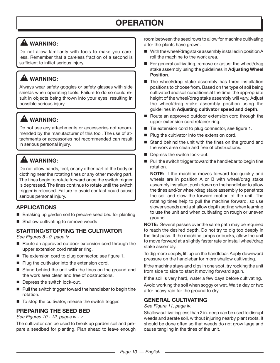 Operation | Homelite UT46510 User Manual | Page 14 / 40