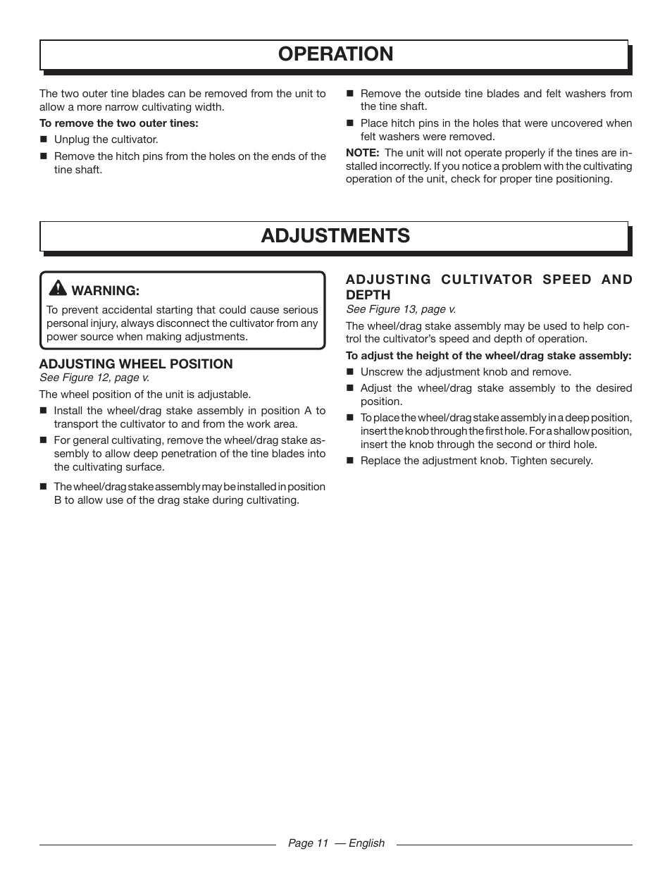 Adjustments operation | Homelite UT46510 User Manual | Page 15 / 40