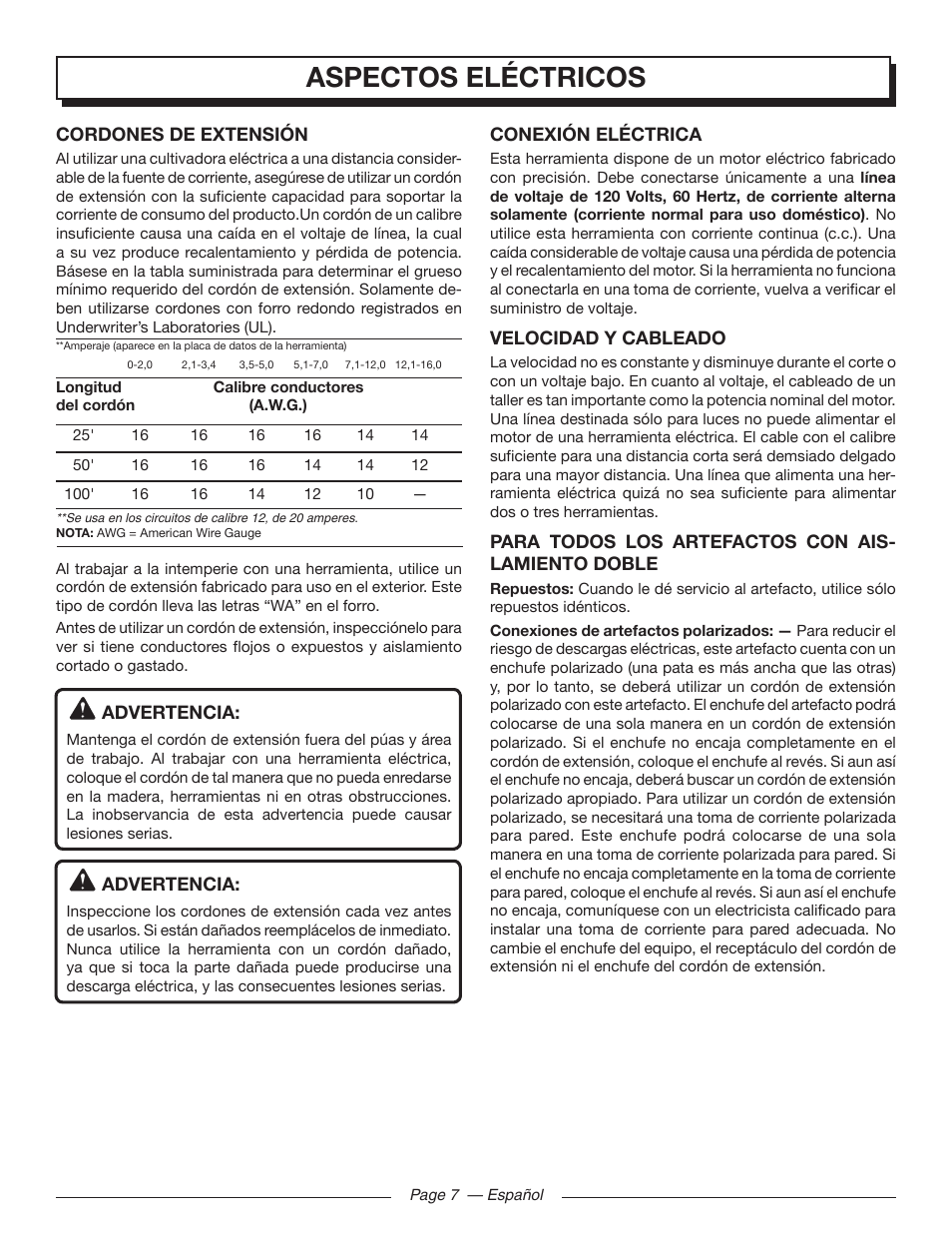 Aspectos eléctricos | Homelite UT46510 User Manual | Page 33 / 40