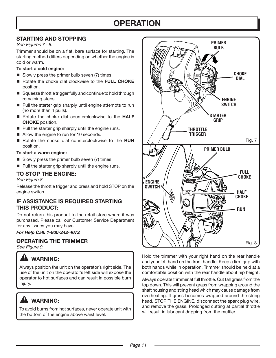 Operation | Homelite MIGHTYLITE UT21907 User Manual | Page 11 / 22