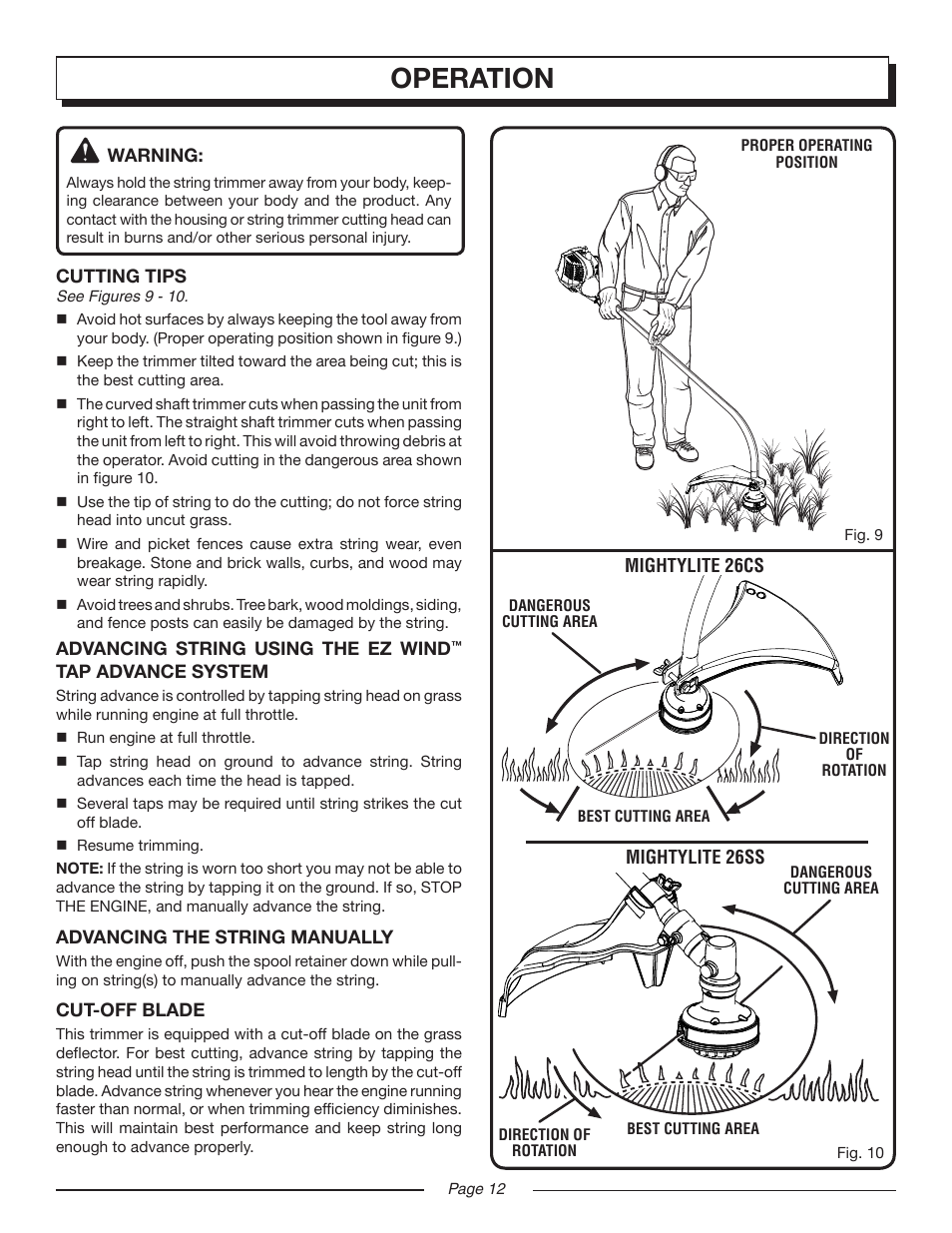 Operation | Homelite MIGHTYLITE UT21907 User Manual | Page 12 / 22