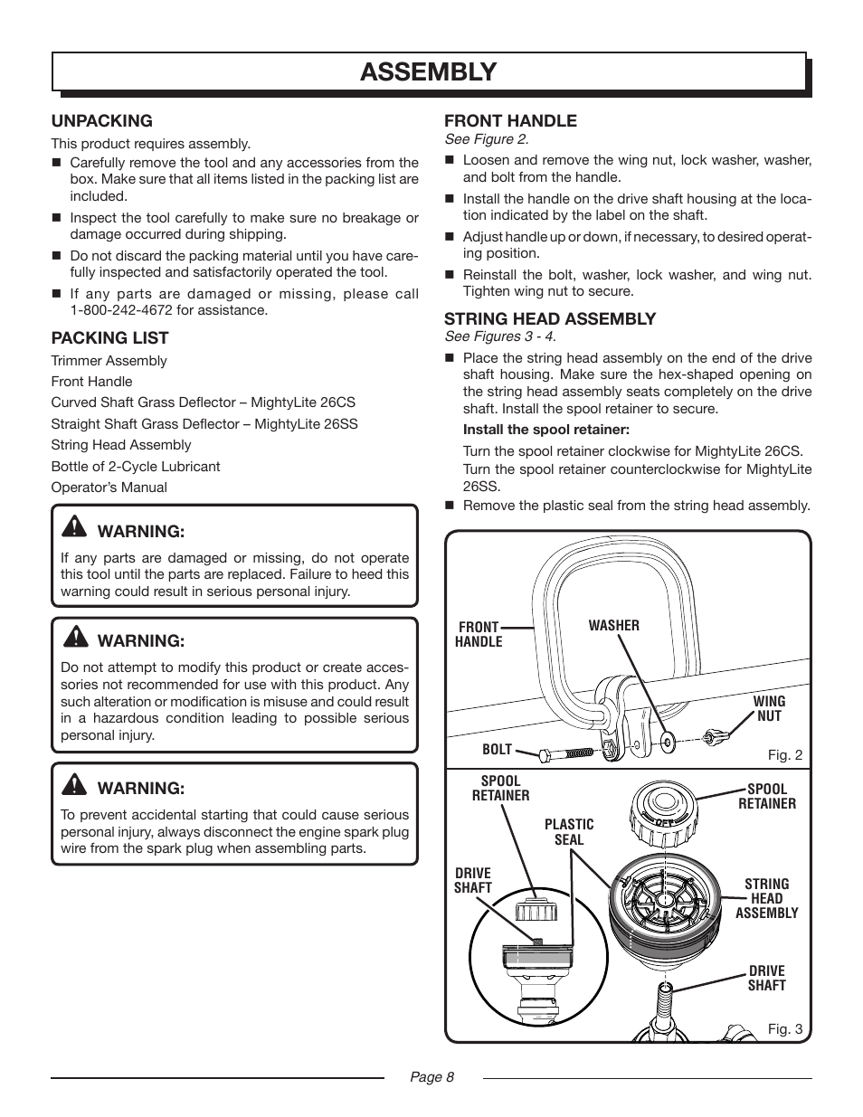 Assembly | Homelite MIGHTYLITE UT21907 User Manual | Page 8 / 22