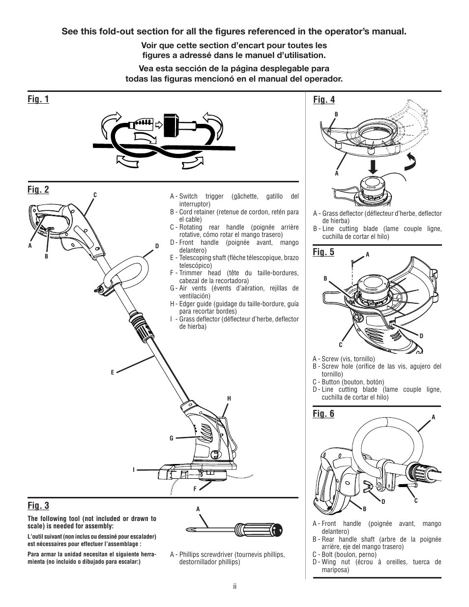 Fig. 5, Fig. 4, Fig. 6 | Fig. 1 fig. 2, Fig. 3 | Homelite UT41112 User Manual | Page 2 / 38