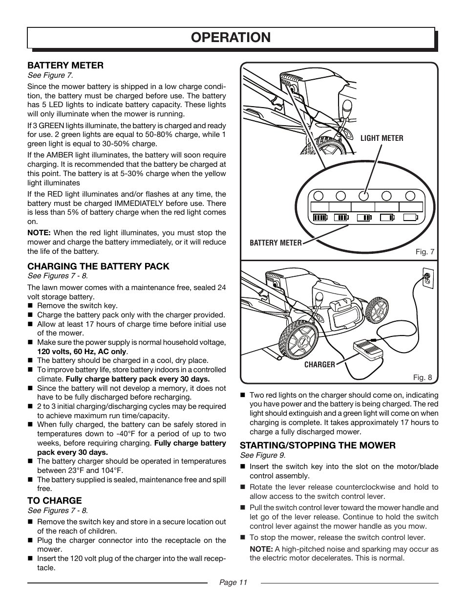 Operation | Homelite UT13122 User Manual | Page 11 / 20