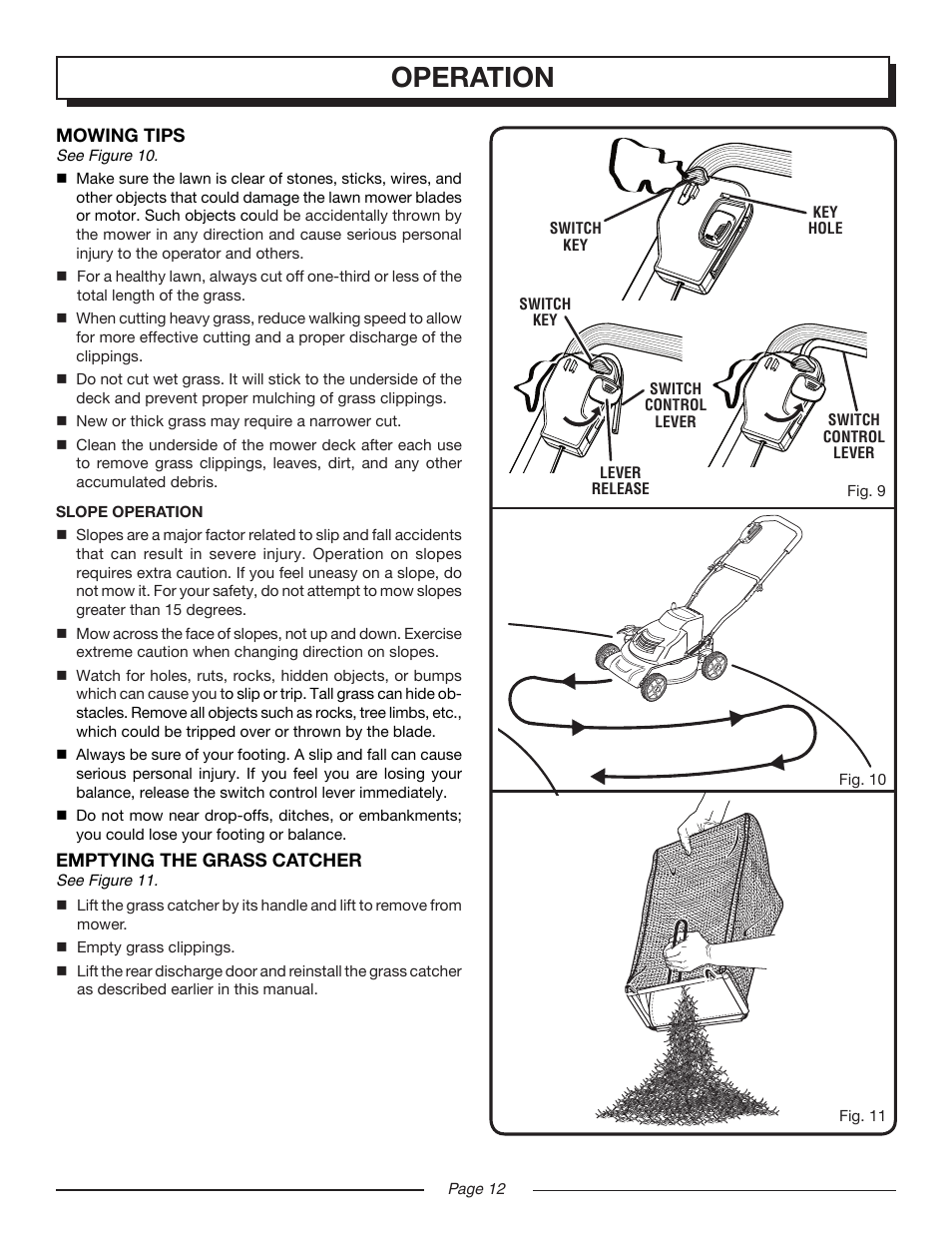 Operation | Homelite UT13122 User Manual | Page 12 / 20