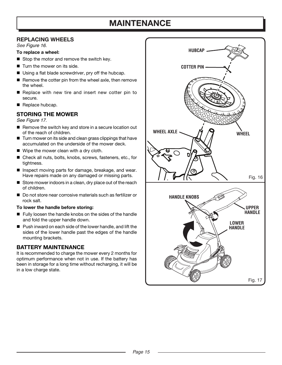 Maintenance | Homelite UT13122 User Manual | Page 15 / 20