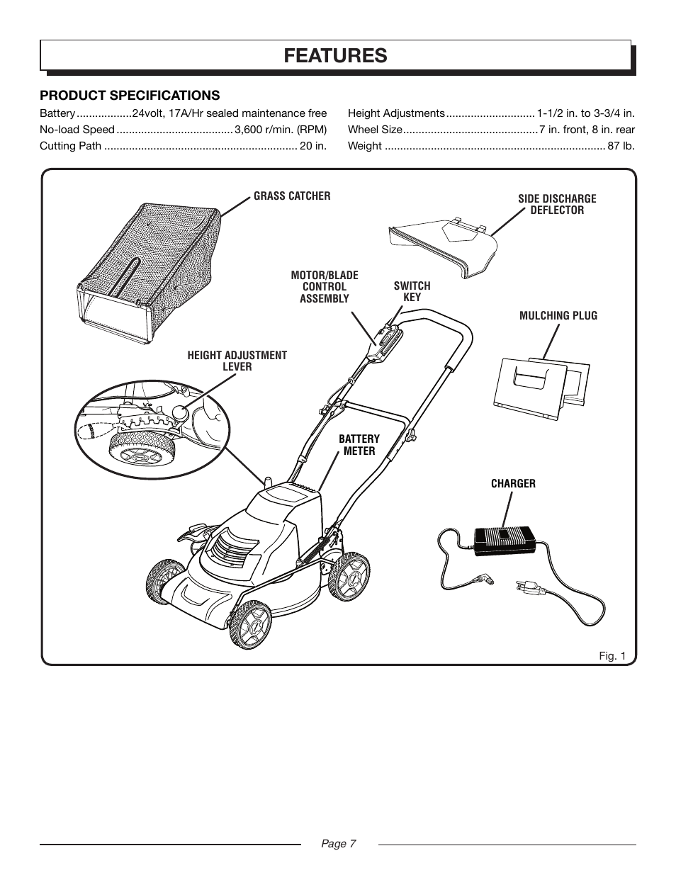 Features | Homelite UT13122 User Manual | Page 7 / 20