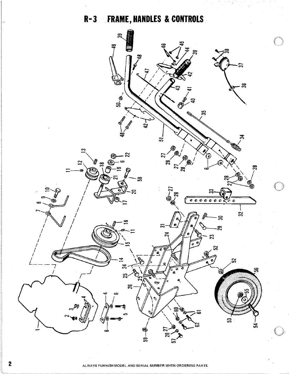 R-3 frame, handles & controls | Homelite R-5 User Manual | Page 2 / 8