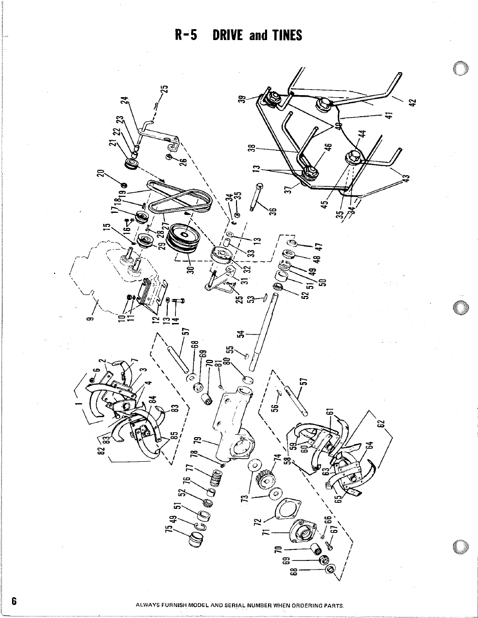 R-5 drive and tines | Homelite R-5 User Manual | Page 6 / 8