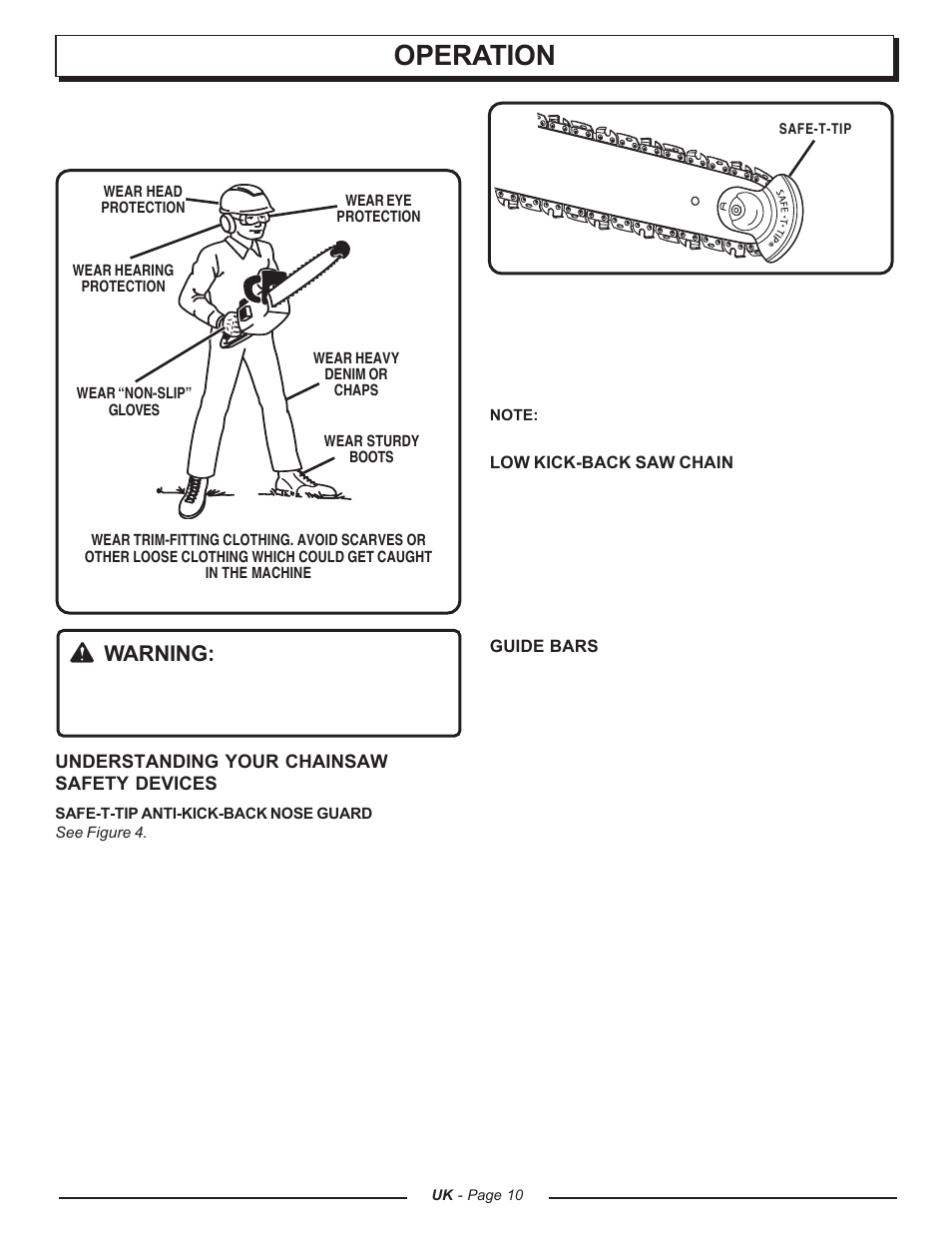 Operation, Warning | Homelite UT74121A User Manual | Page 10 / 40