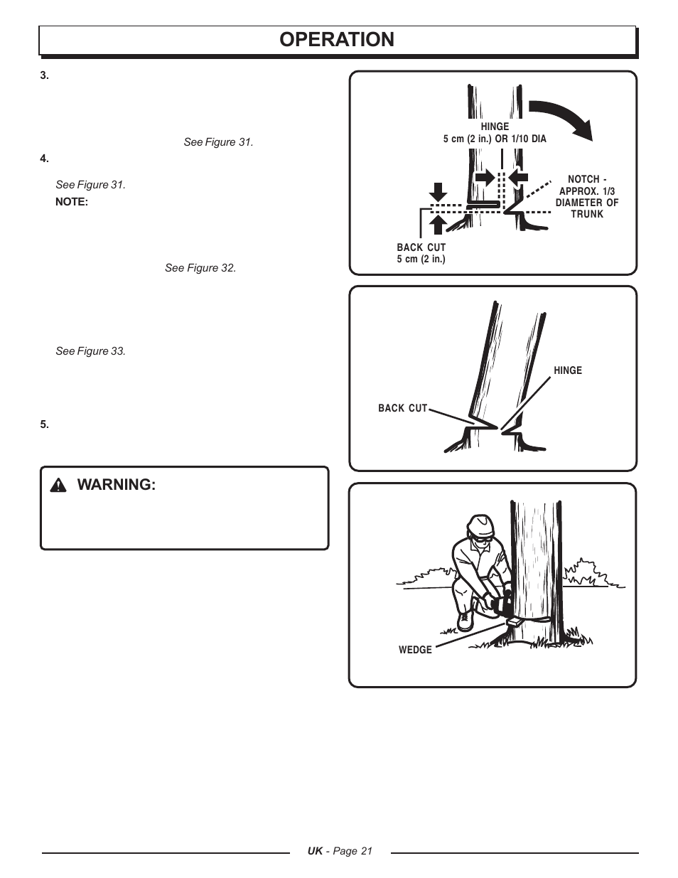Operation, Warning | Homelite UT74121A User Manual | Page 21 / 40