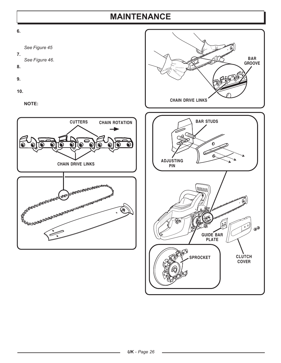 Maintenance | Homelite UT74121A User Manual | Page 26 / 40