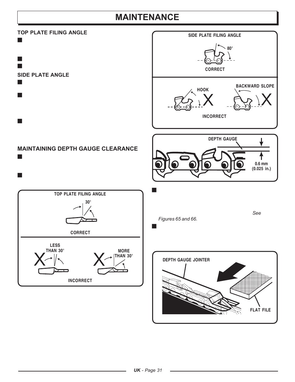 Maintenance | Homelite UT74121A User Manual | Page 31 / 40