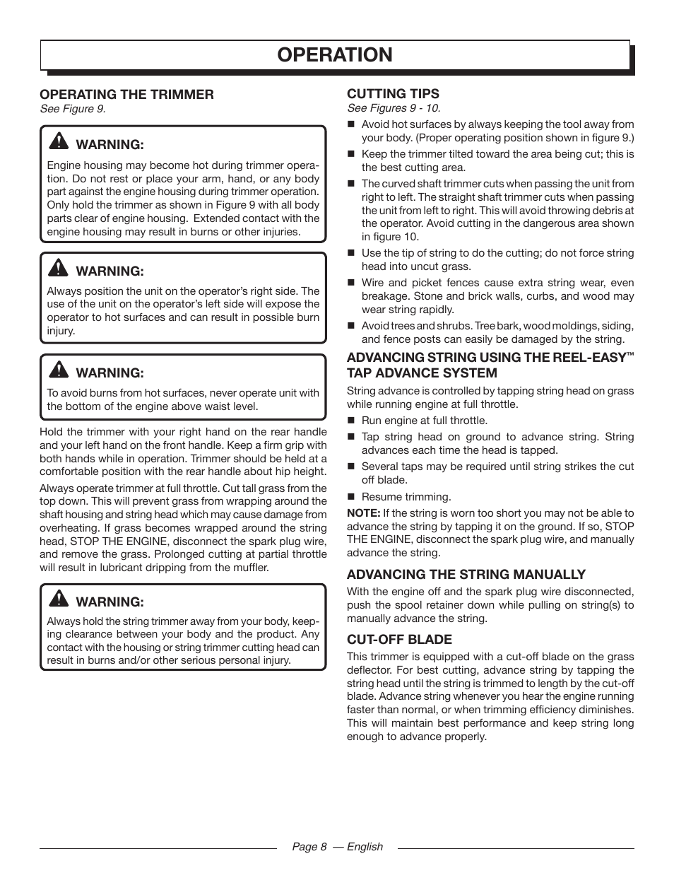 Operation | Homelite UT32650 User Manual | Page 12 / 44