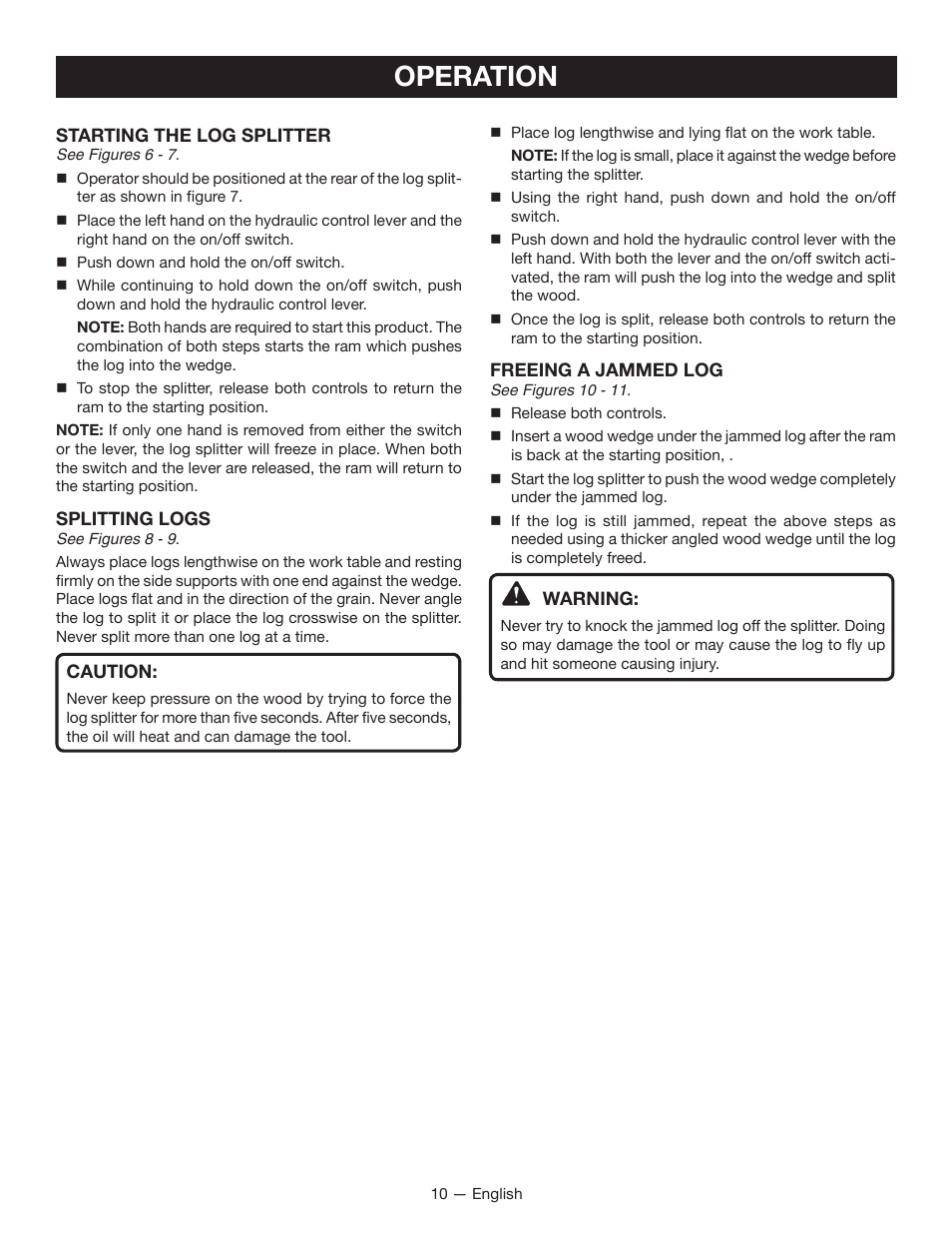 Operation | Homelite UT49103 User Manual | Page 12 / 38