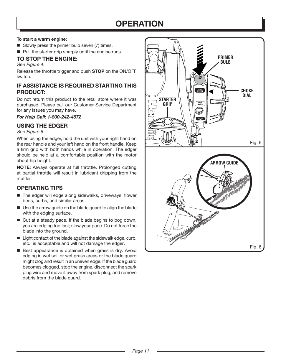 Operation | Homelite MIGHTYLITE UT50901 User Manual | Page 11 / 22