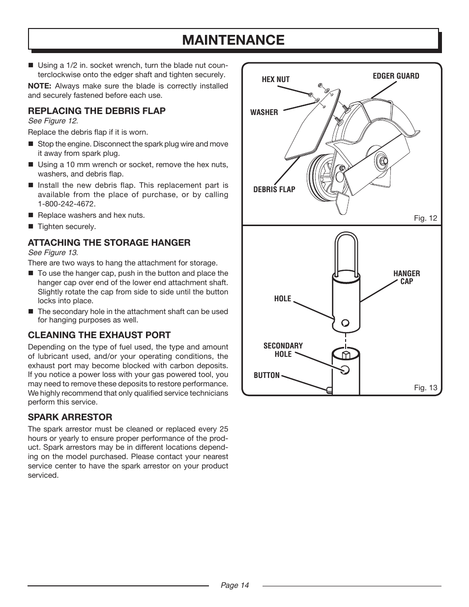 Maintenance | Homelite MIGHTYLITE UT50901 User Manual | Page 14 / 22