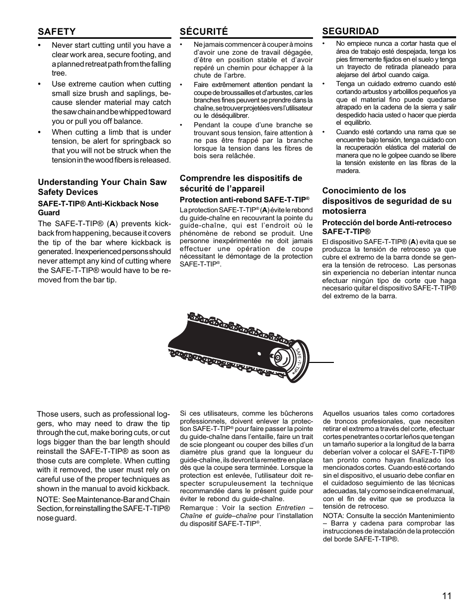Safety, Sécurité, Seguridad | Homelite UT10946 User Manual | Page 11 / 72