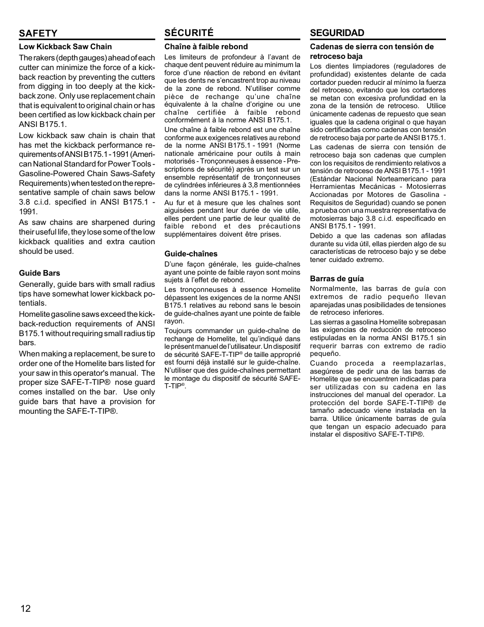Homelite UT10946 User Manual | Page 12 / 72
