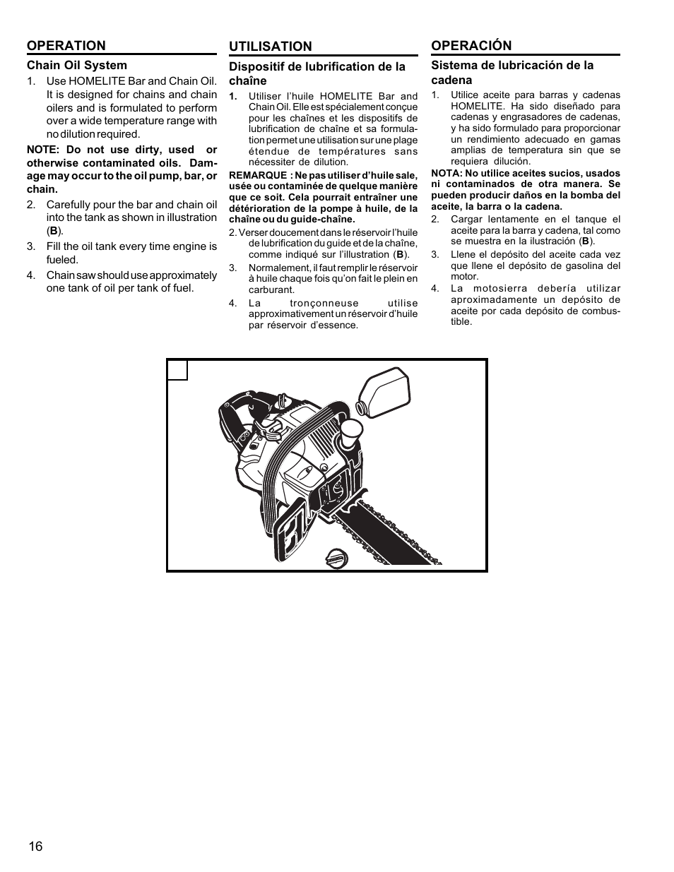 Homelite UT10946 User Manual | Page 16 / 72