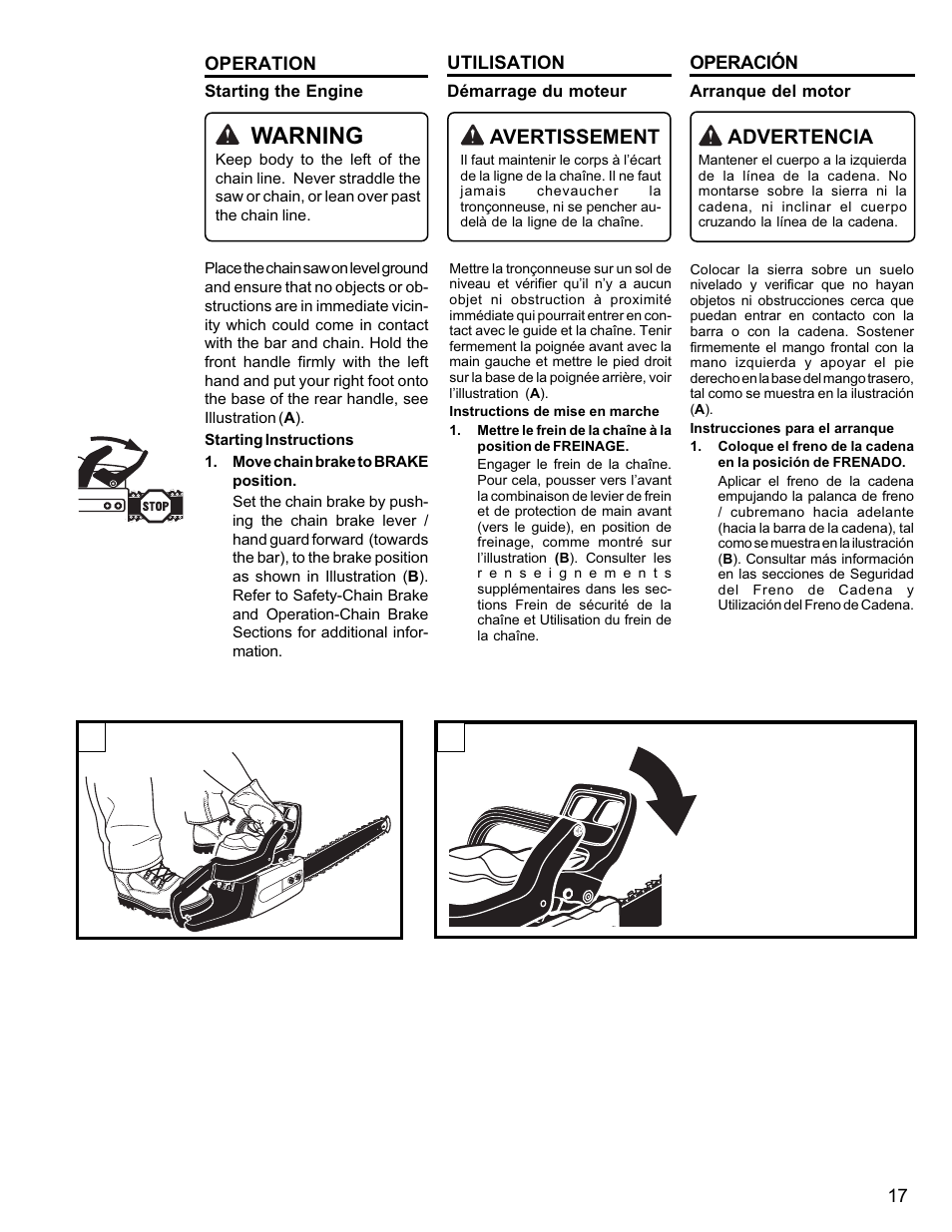 Warning | Homelite UT10946 User Manual | Page 17 / 72