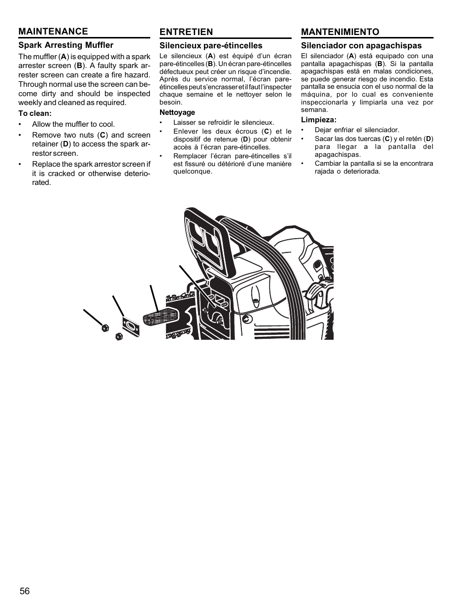 Bd c a | Homelite UT10946 User Manual | Page 56 / 72