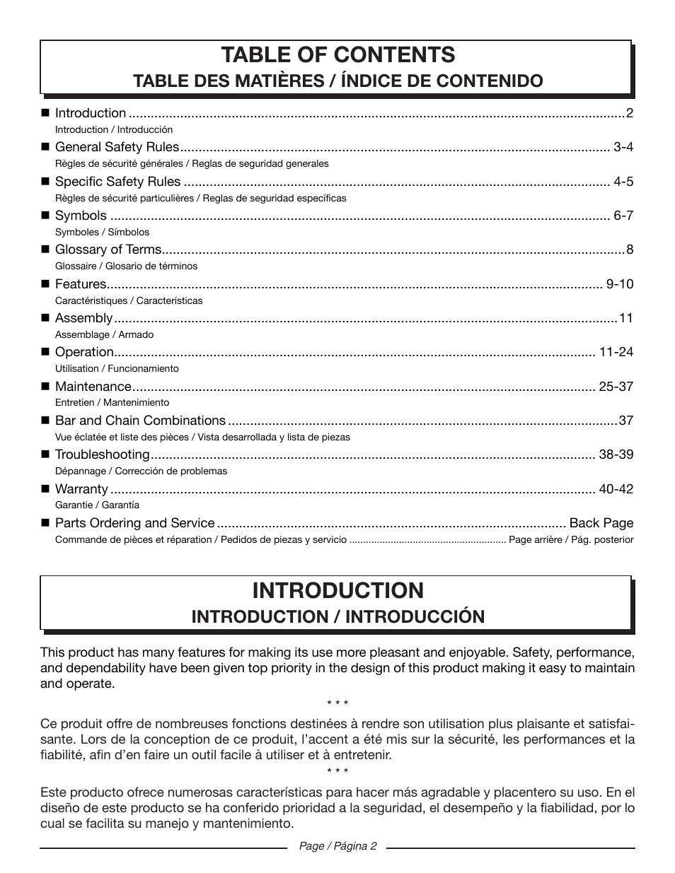 Homelite UT10585 User Manual | Page 2 / 124