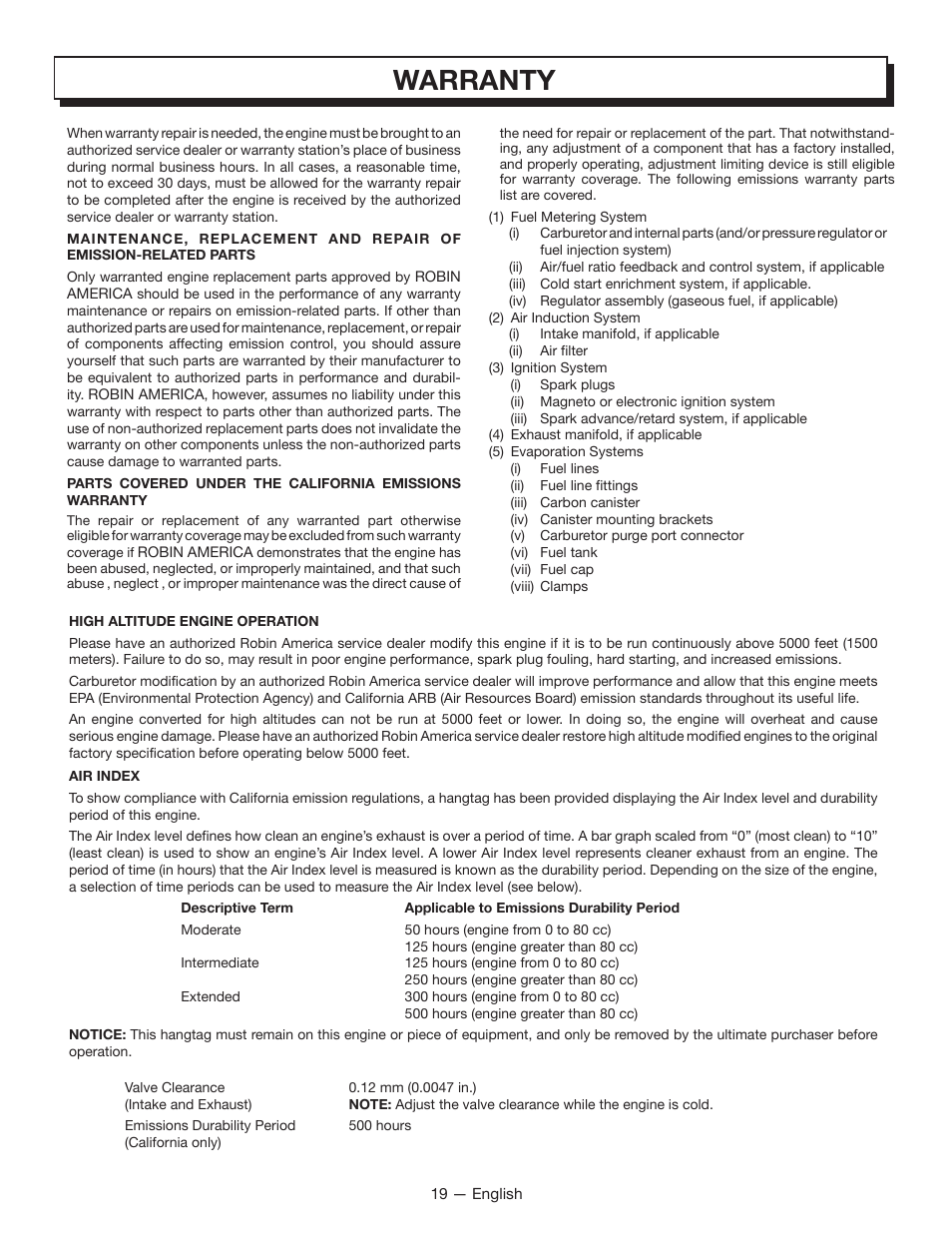 Warranty | Homelite UT80835 User Manual | Page 24 / 65