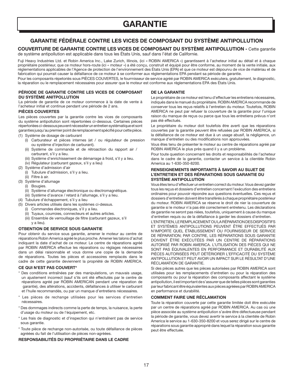 Garantie | Homelite UT80835 User Manual | Page 41 / 65