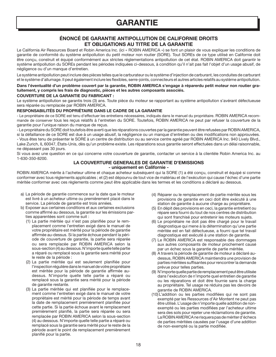 Garantie | Homelite UT80835 User Manual | Page 42 / 65