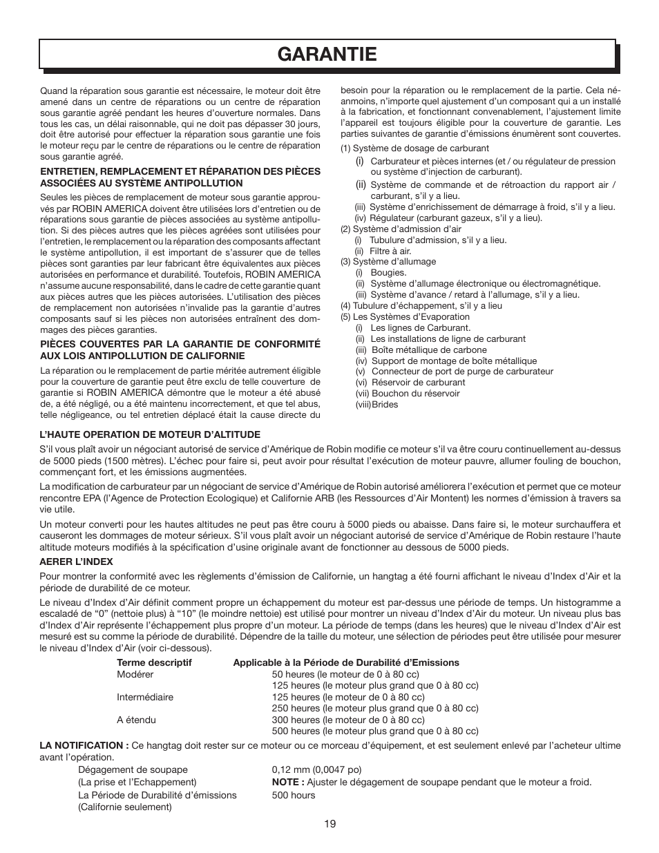 Garantie | Homelite UT80835 User Manual | Page 43 / 65