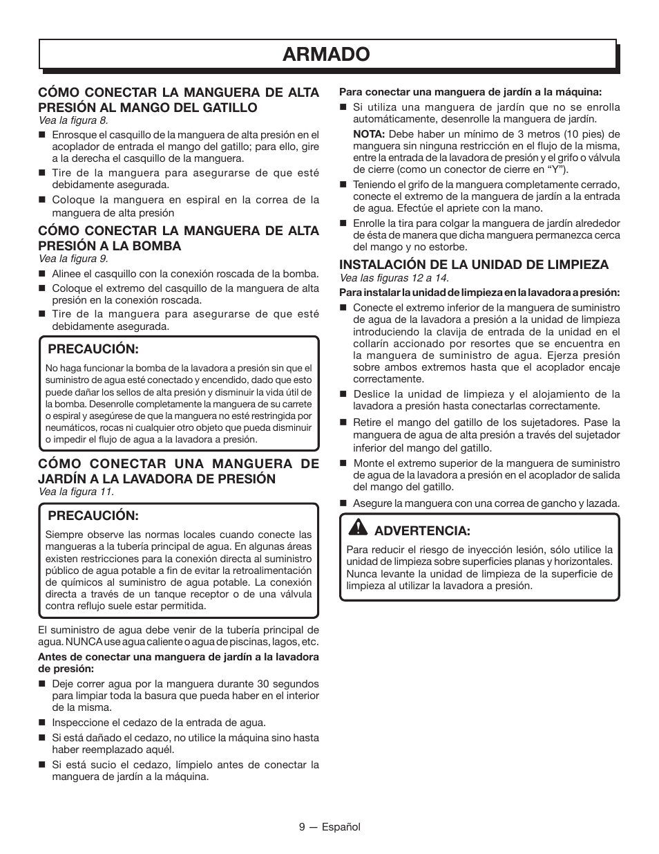Armado | Homelite UT80835 User Manual | Page 52 / 65