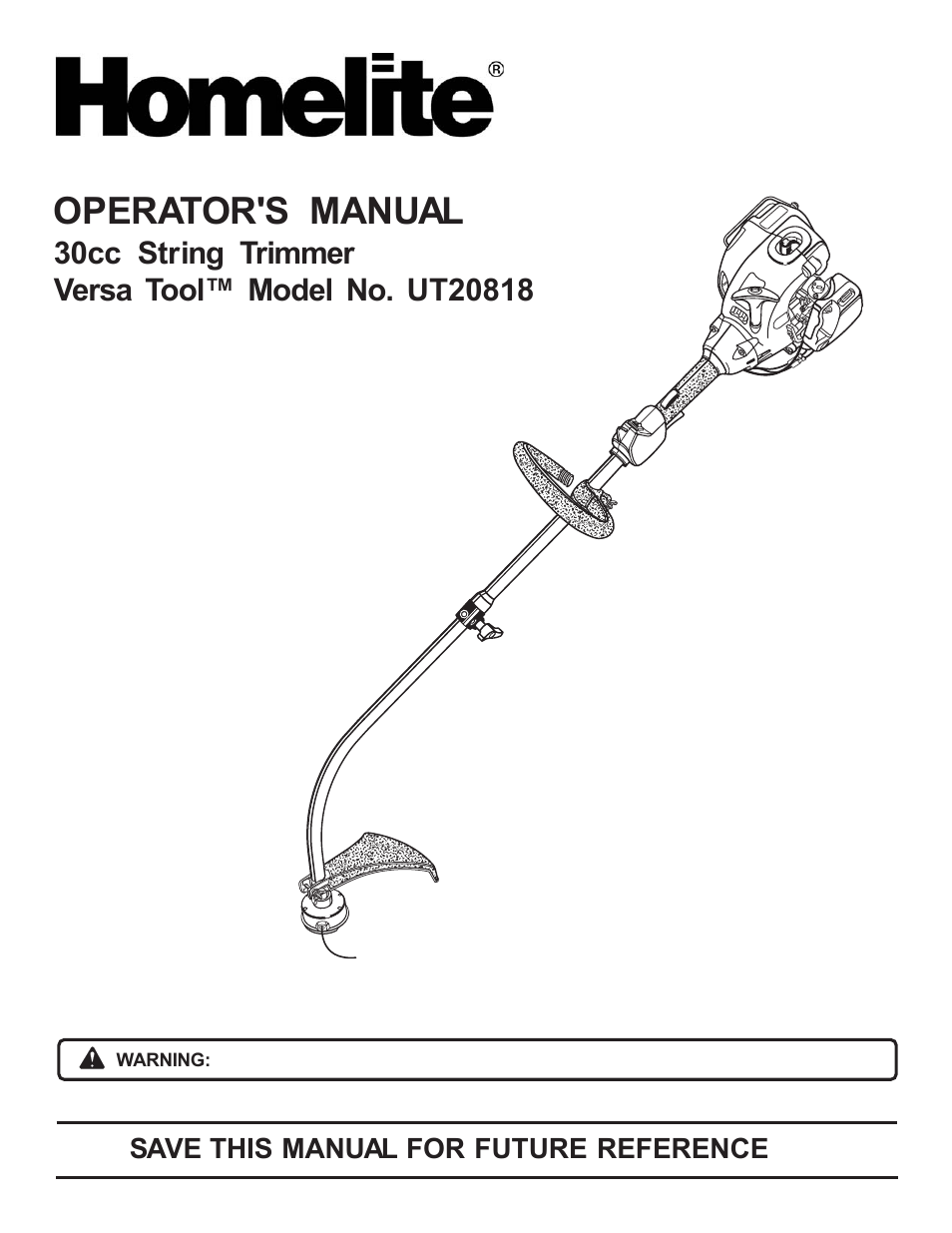 Homelite TOOL UT20818 User Manual | 20 pages