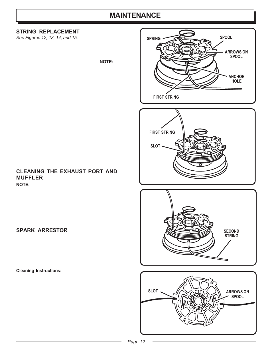 Maintenance | Homelite TOOL UT20818 User Manual | Page 12 / 20