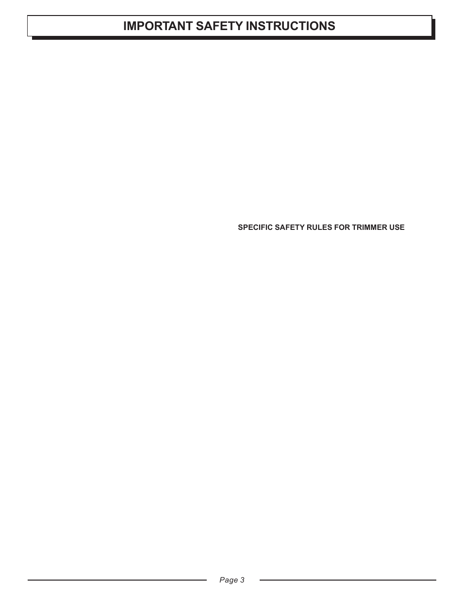 Important safety instructions | Homelite TOOL UT20818 User Manual | Page 3 / 20