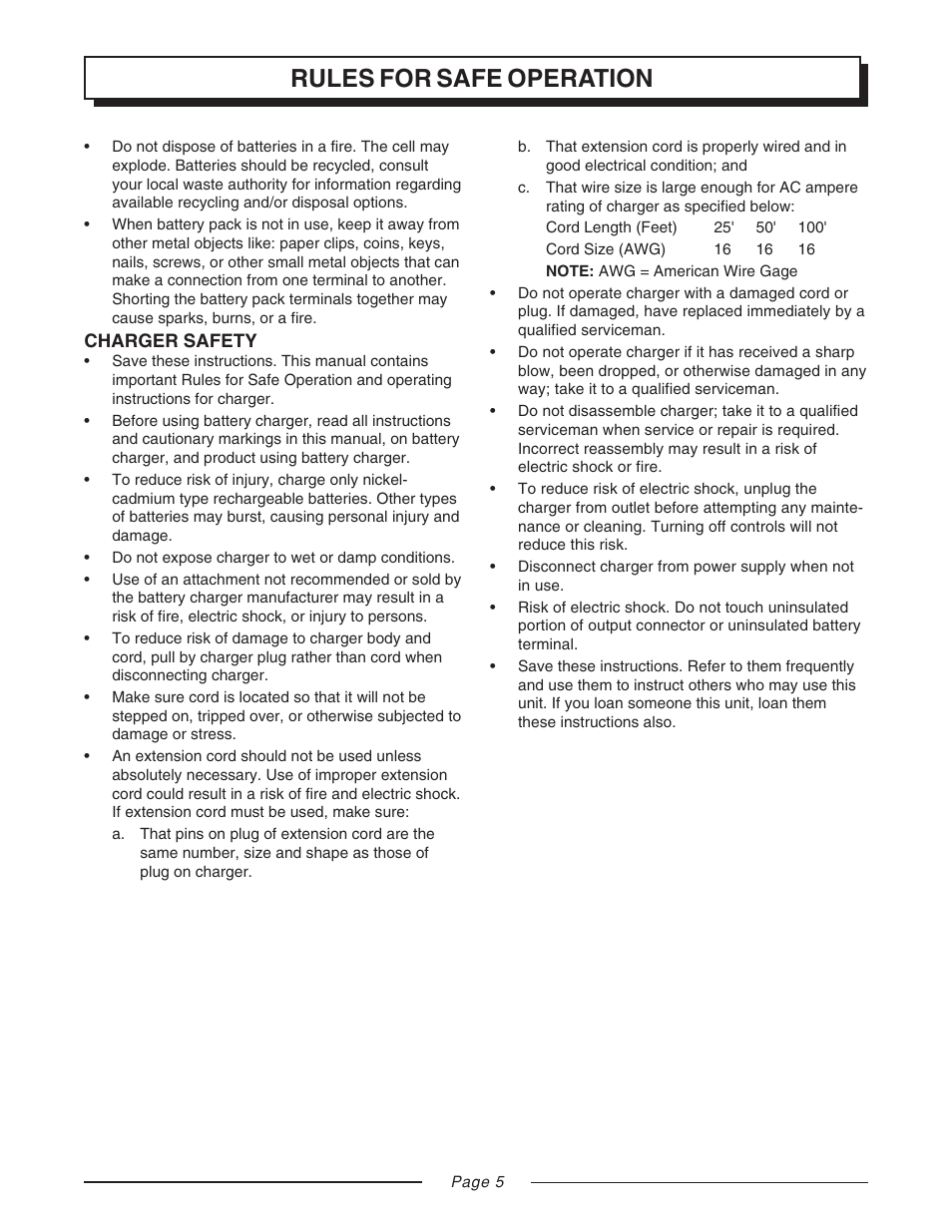 Rules for safe operation | Homelite UT31810 User Manual | Page 5 / 18