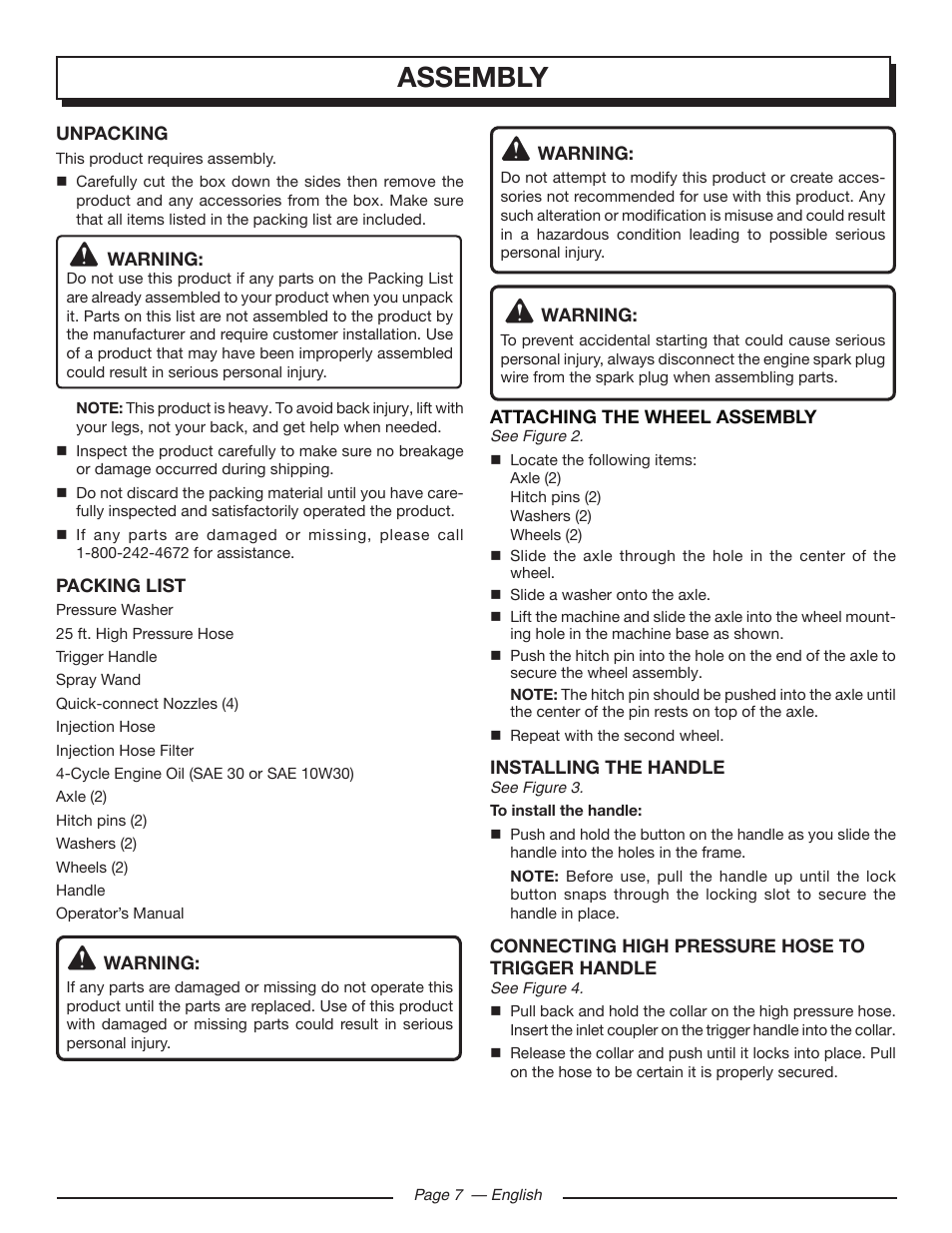 Assembly | Homelite HL80923 User Manual | Page 11 / 48