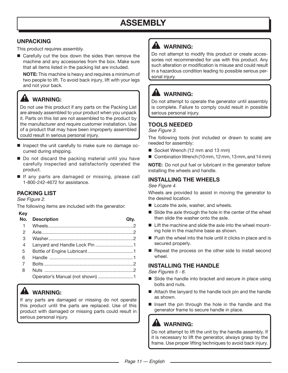 Assembly | Homelite UT902250 User Manual | Page 15 / 60