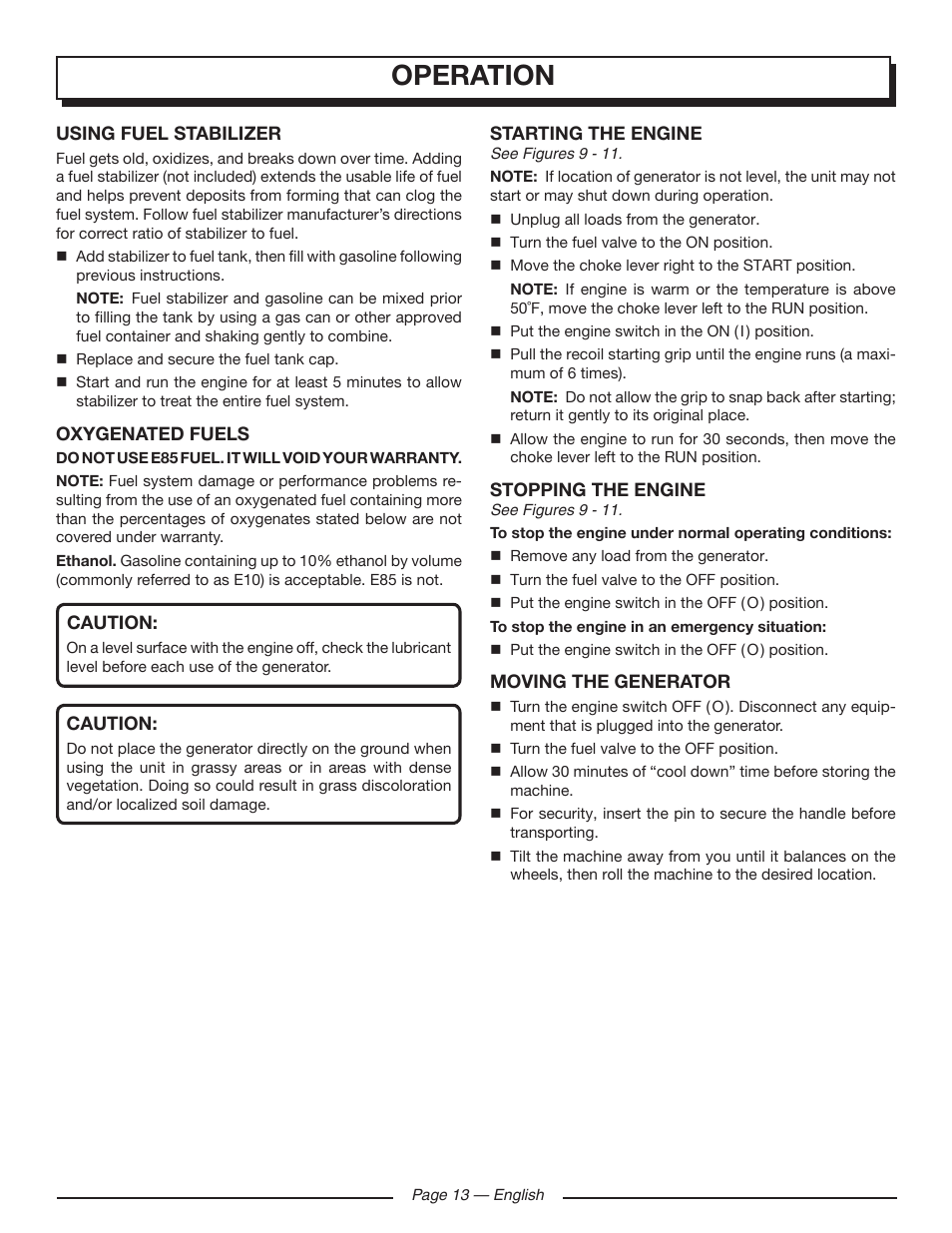 Operation | Homelite UT902250 User Manual | Page 17 / 60