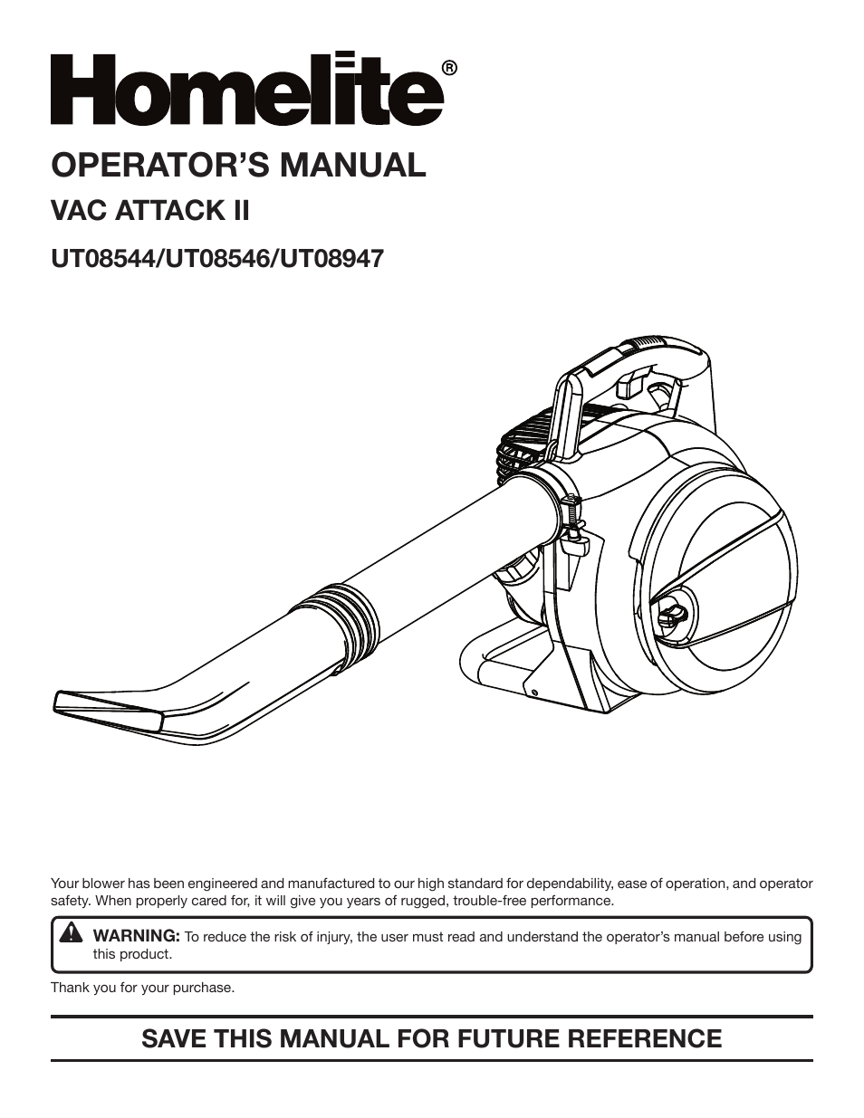 Homelite UT08947 User Manual | 22 pages