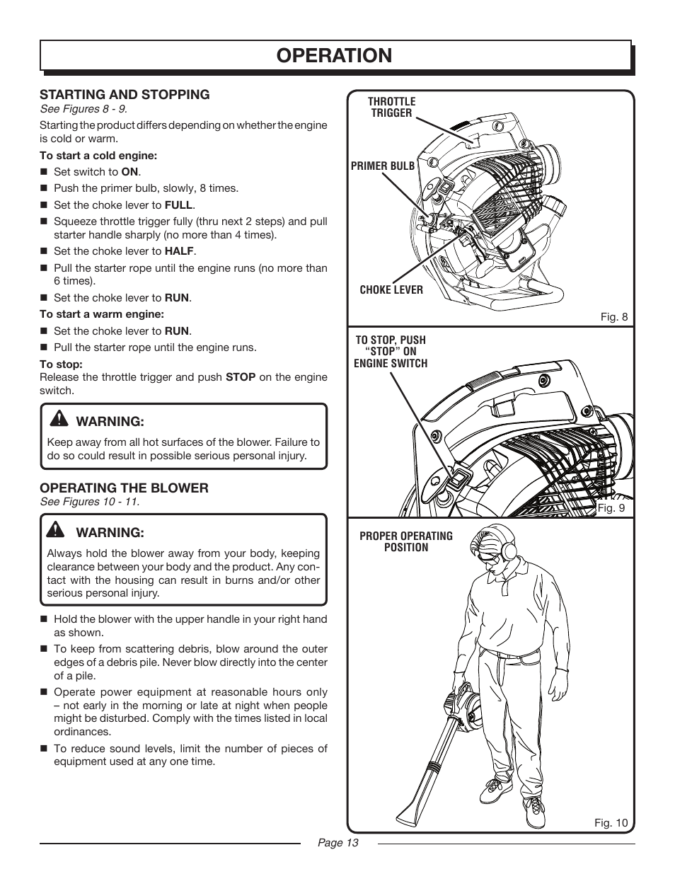 Operation | Homelite UT08947 User Manual | Page 13 / 22