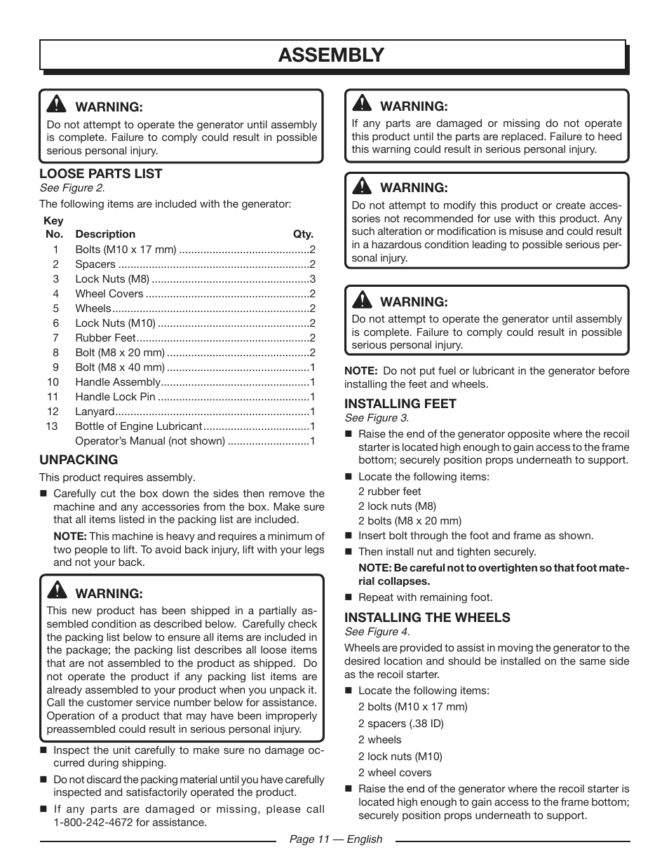 Assembly | Homelite HGCA3000 User Manual | Page 15 / 64