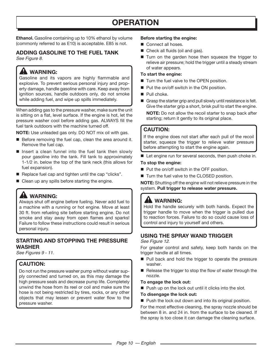 Operation | Homelite UT80993 User Manual | Page 14 / 48