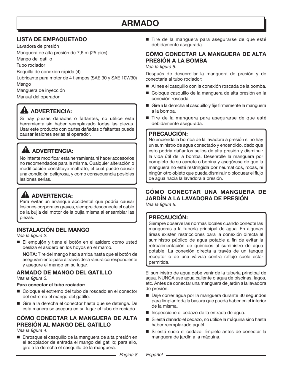 Armado | Homelite UT80993 User Manual | Page 40 / 48