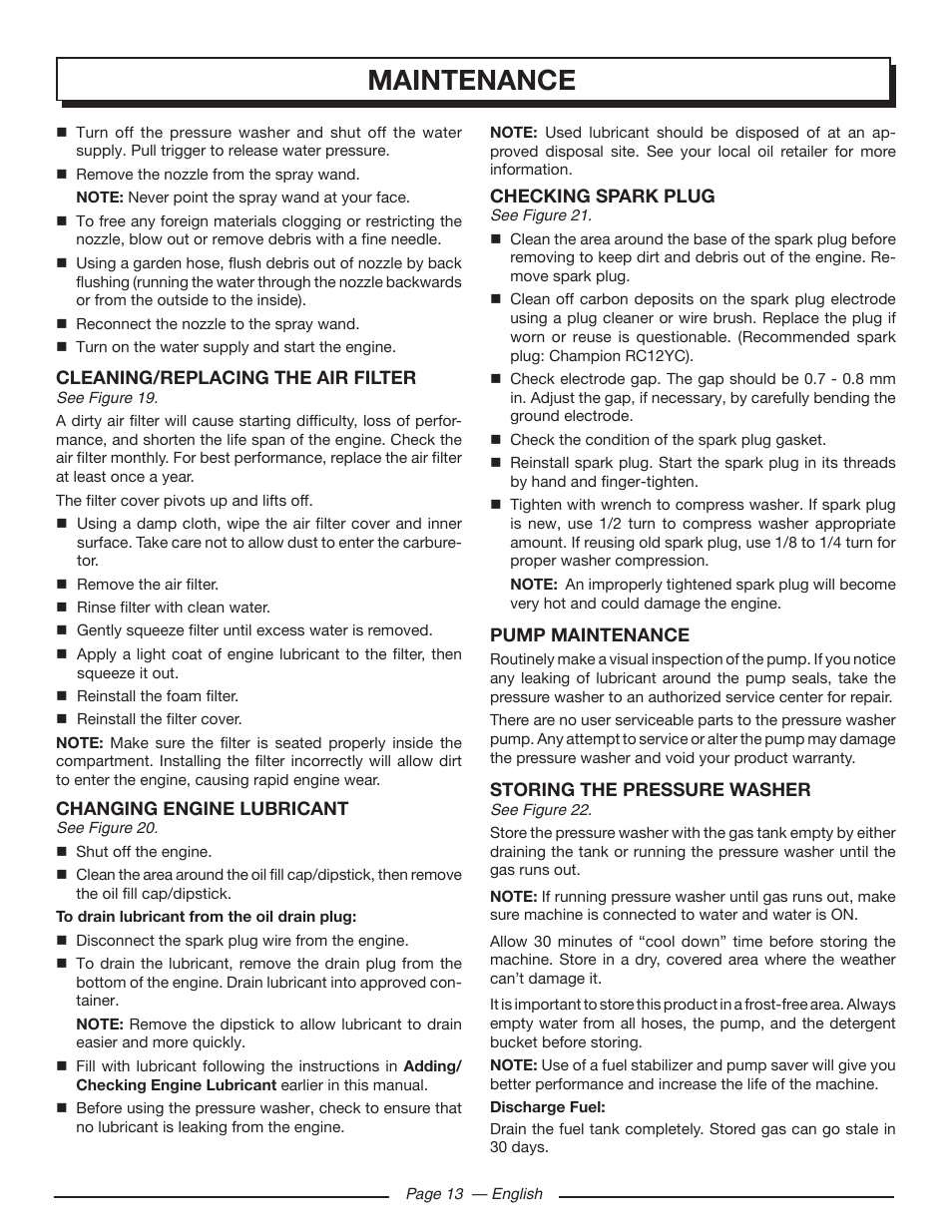 Maintenance | Homelite UT80546 User Manual | Page 17 / 52