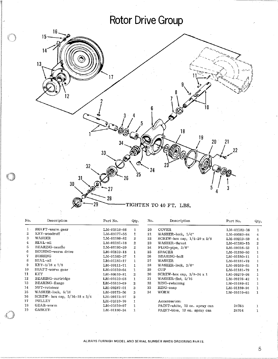 Rotor drive group, Rotor drive group ' j | Homelite S-8 User Manual | Page 5 / 12