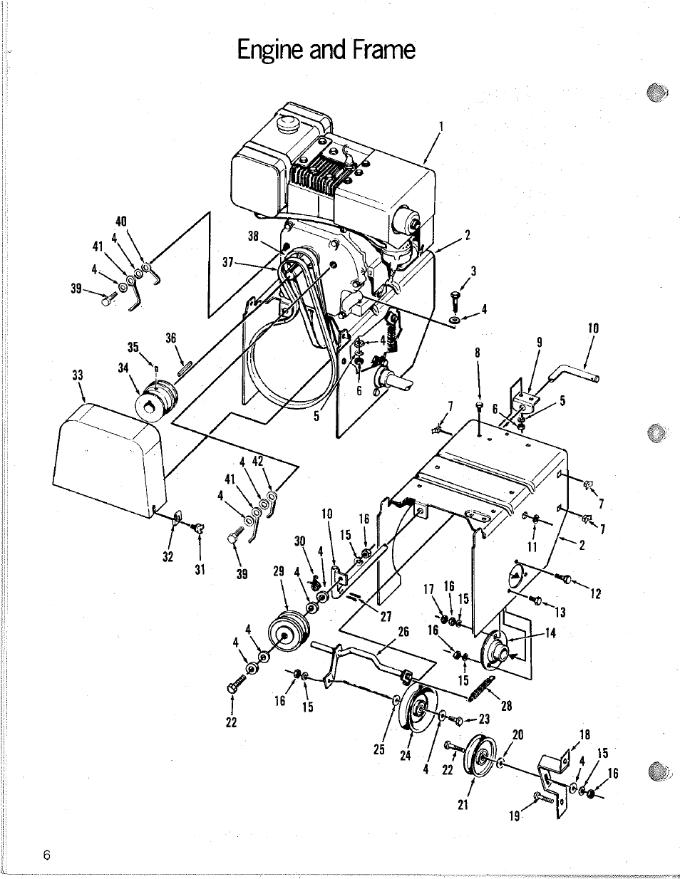 Engine and frame | Homelite S-8 User Manual | Page 6 / 12